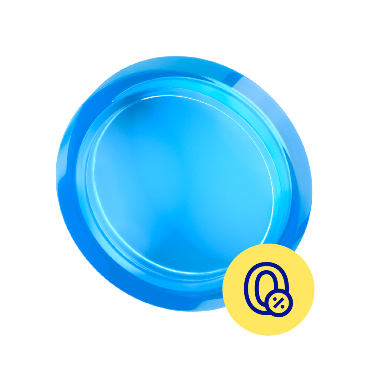 Icono de un billete de euro y un símbolo de 0%