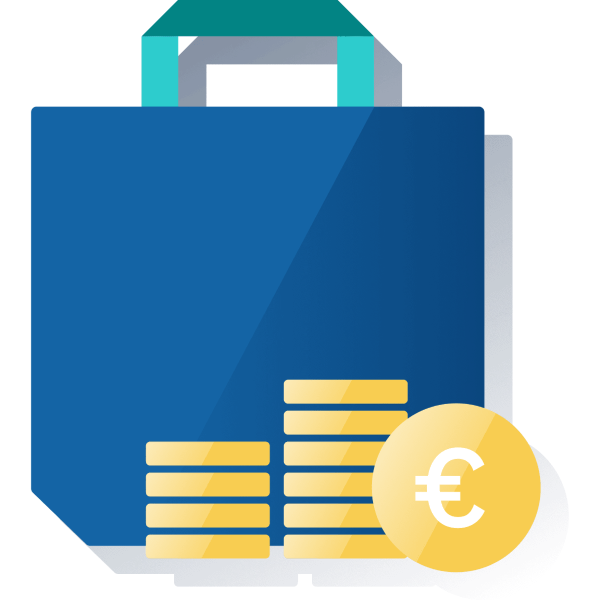 Illustration of a shopping bag and money