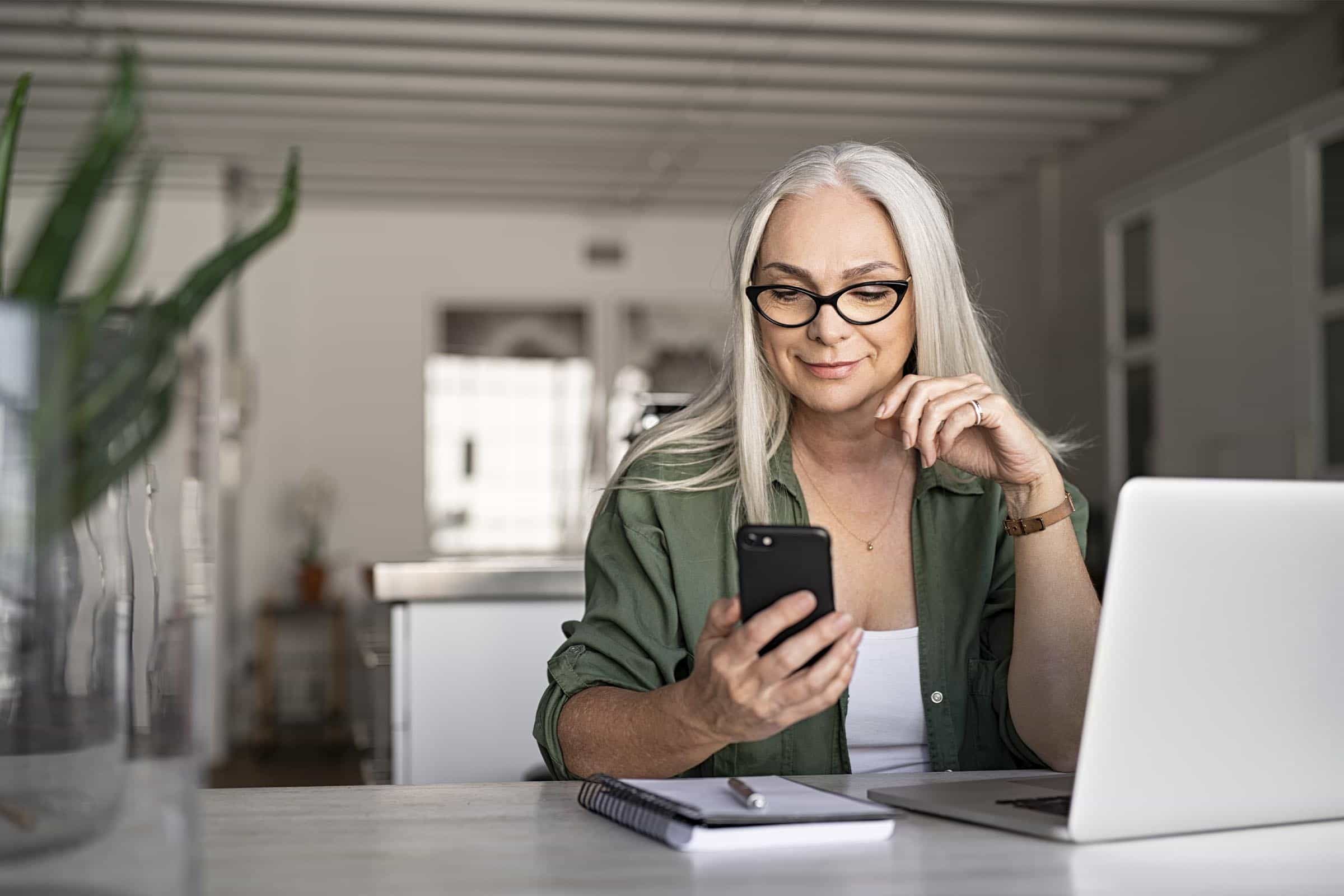 woman with computer