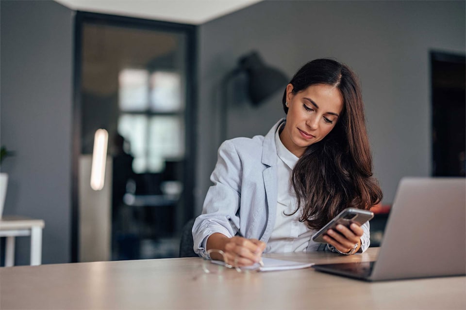 Self-employed woman applying for an online POS terminal loan for her business