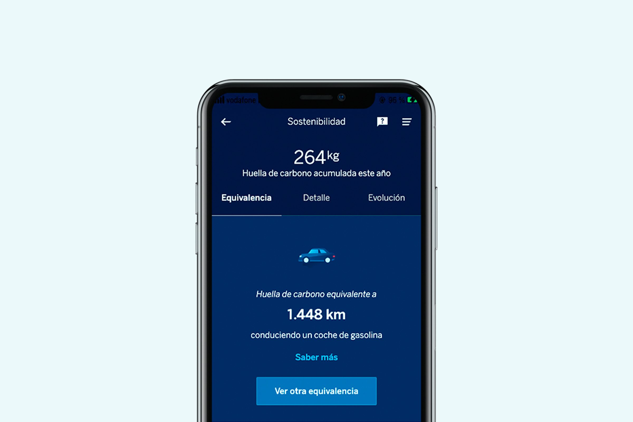 Image of the carbon footprint tool on the BBVA App