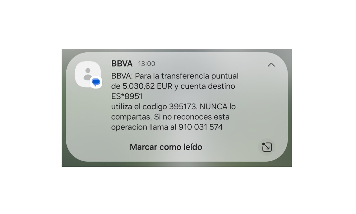 Alerta Smishing Transferencias