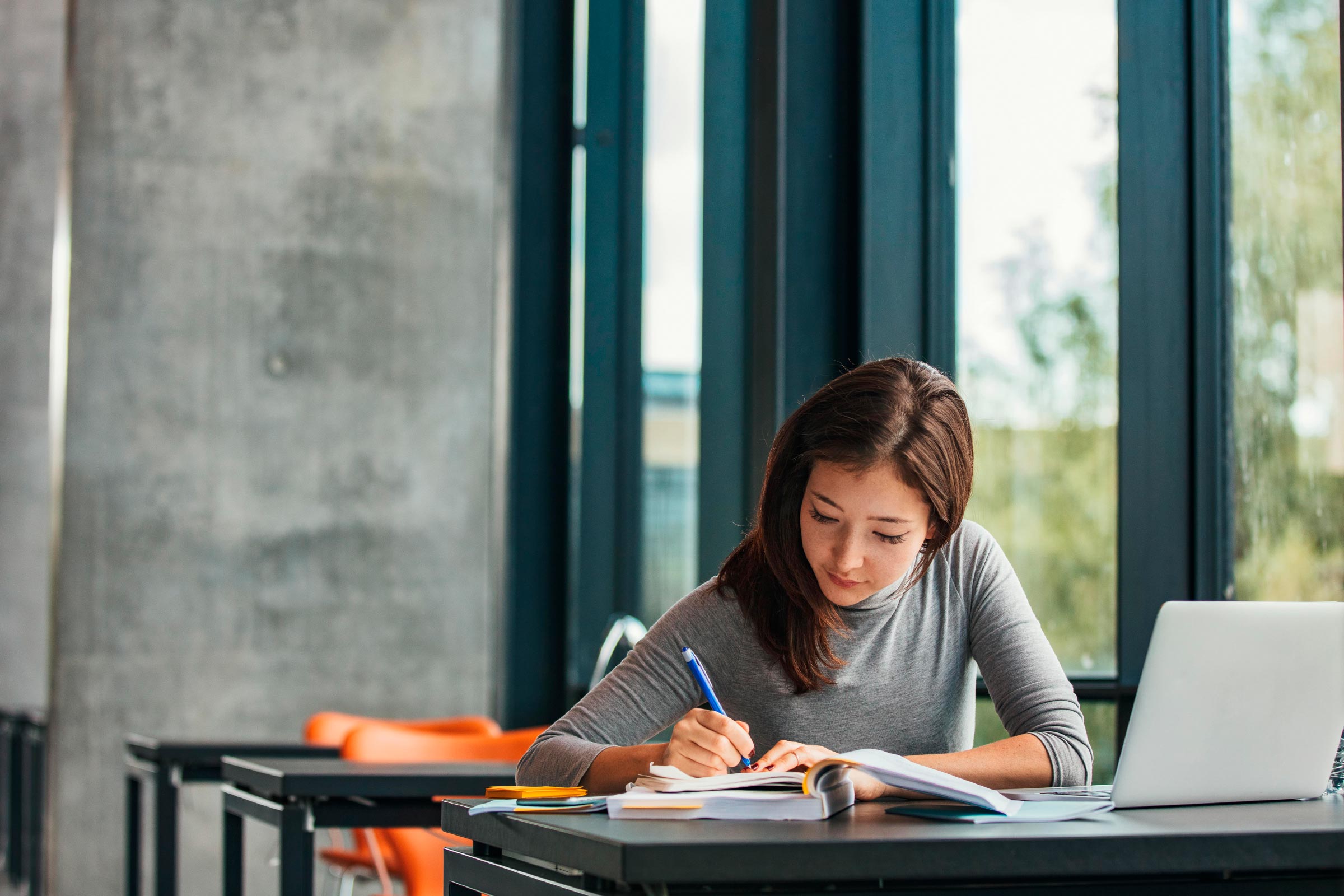 Fotografía dunha persoa estudando